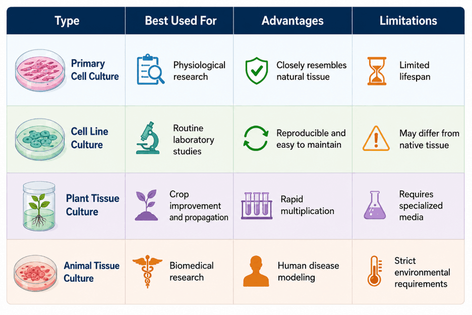 Types of Tissue Culture, Uses, Advantages, and Limitations